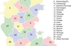 Karnataka Districts Map. Created by PlaneMad