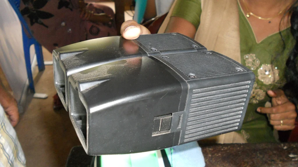 Equipment used for taking the image of iris for Aadhaar.