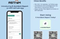 BTP's E-Accident Report on ASTraM App. Source DCP South Traffic, X