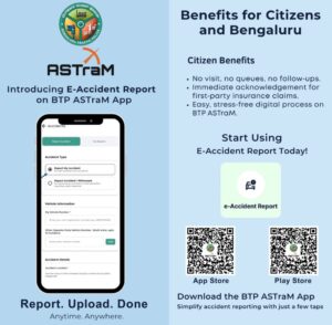 BTP's E-Accident Report on ASTraM App. Source DCP South Traffic, X